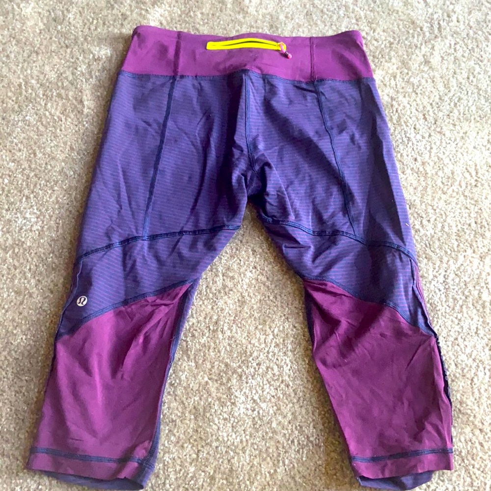 Lulu Lemon Purple Striped Leggings
